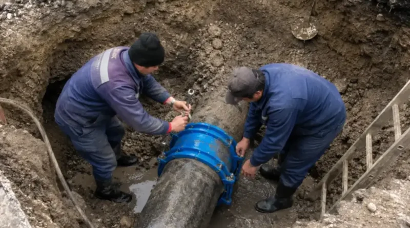 Ремонт на водопровод при авария